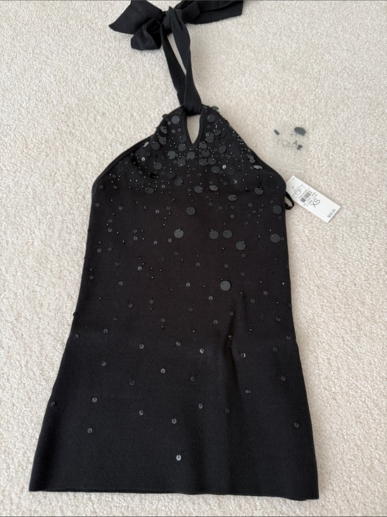 LOFT Tops - LOFT Black Strapless Sequin Halter Top